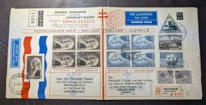 1934 Registered Netherlands Special Envelope Cover Amsterdam to Australia