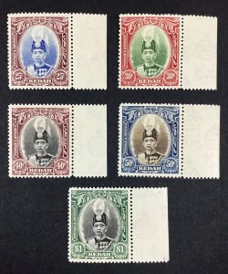 MOMEN: MALAYA KEDAH SG #62-66 1937 MINT OG NH £76++ LOT #68335*