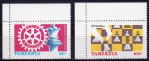 TANZANIA 1986 Sc#304/305 CHESS-ROTARY SET (2) PERFORATED MNH