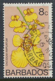 Barbados  SG 490  SC# 401   Used cancel as per scan Flowers Orchids 1974 