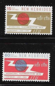 New Hebrides British 1965 ITU Sc 108-109 MNH A1702