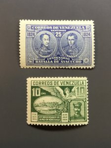 Venezuela #286A,289 F-VF MNH. Scott $ 4.50