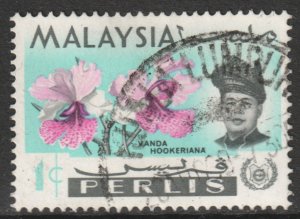 Malaya Perlis Scott 40 - SG41, 1965 Orchids 1c used