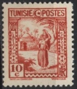 Tunisia 126 (mh) 10c woman carrying water, red (1931)