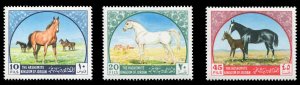 Jordan #570-572 Cat$11.50, 1969 Horses, set of three, never hinged