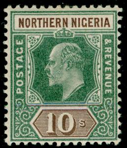 NORTH NIGERIA SG18, 10s green & brown, VLH MINT. Cat £50.