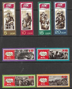 EAST GERMANY DDR 1967 Socialist Unity Congress Set Sc 901-908 MNH