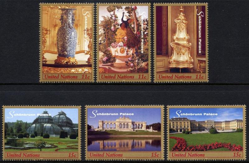 743a-f United Nations 1998 Schonnbrun Palace Booklet Singles MNH