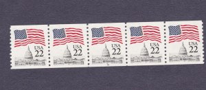 PNC5 22c Flag 13 Glows Hi-Brite under LWUV Light US 2115a MNH