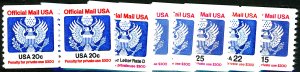 U.S. #OFFICIAL MAIL MINT PAIRS MIXED CONDITION