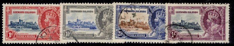 LEEWARD ISLANDS GV SG88-91, 1935 SILVER JUBILEE set, FINE USED. Cat £50.