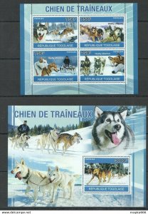 2010 Togo Northern Sled Dogs Husky Siberien Fauna Pets Kb+Bl ** Tg1291