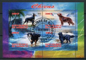 Djibouti 2013 CTO Dogs Dobermann St Bernard 4v M/S Chiens Dog Stamps