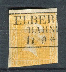 GERMANY PRUSSIA; 1858 classic Friedrich Imperf issue used 3sgr. value Postmark