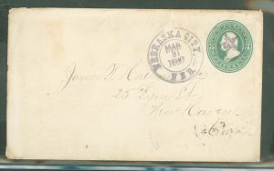 US  Nebraska City, NE, with star fancy cancel, March 31, 1880