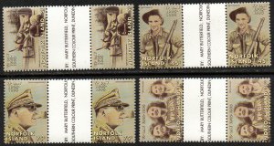 Norfolk Island Sc #587-590 MNH gutter pairs