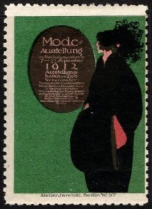 1912 Germany Poster Stamp Fashion Exhibition Of The Clothing Industry