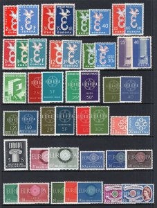 Europa 1958-1961 Complete Including Liechtenstein, San Marino, etc MNH CV$200+