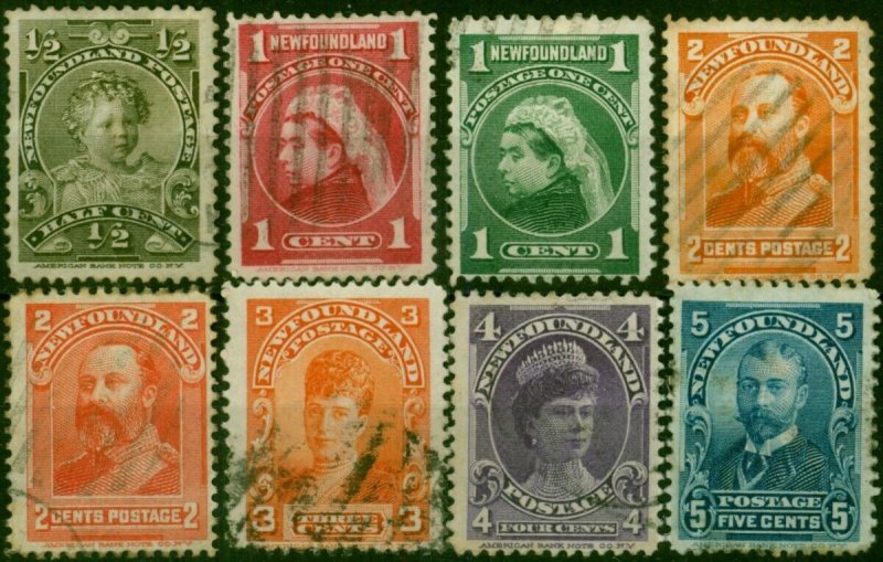 Newfoundland 1897 Set of 8 SG83-90 Good Used