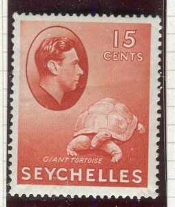 SEYCHELLES; 1938 early GVI issue Mint hinged Shade of 15c. Chalk paper value