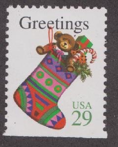 2872a Christmas Stocking F-VF MNH single from booklet