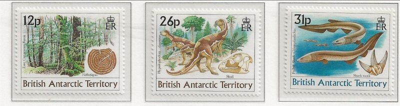 BRITISH ANTARCTIC TERRITORY (BAT) Sc 172-75 MNH issue of 1991 - DINOSAURS 