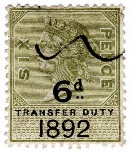 (I.B) QV Revenue : Transfer Duty 6d (1892)
