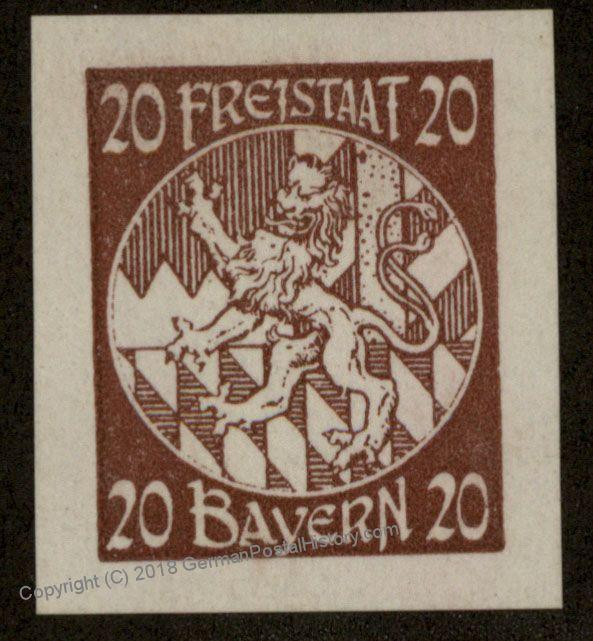 Germany Bavaria Unissued Probedruck MNG Proof Stamp Essay Essai 54615