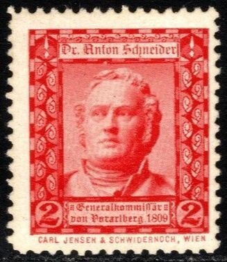 Vintage Austria Poster Stamp 2 H Church Building Fund Dr. Anton Schneider