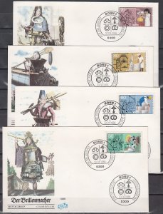 Germany, Scott cat. B643-B646. Vocational Training issue. 4 First day covers. ^