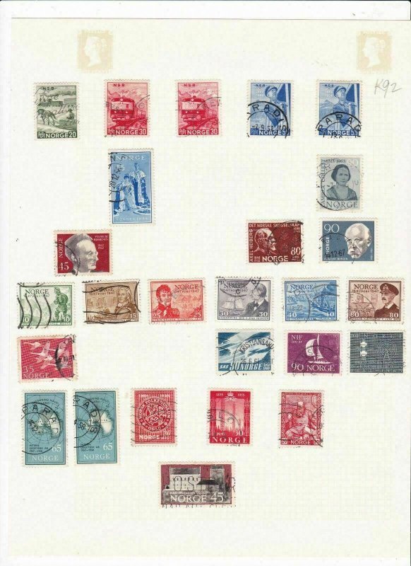 norway stamps on album pages ref 13220