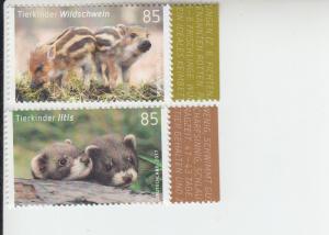 2017 Germany Baby Animals Boar & PoleCat (2) (Scott 2958-59) mnh