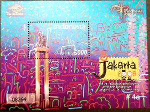 Indonesia Jakarta 22nd Asian International Stamp Expo Fireworks 2008 (ms) MNH