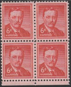 1039 - .06 Roosevelt block of 4 mnh vf.