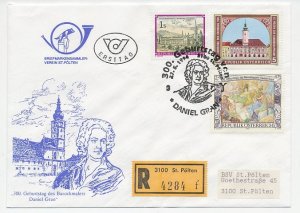 Registered cover / Postmark Austria 1994 Daniel Gran - Painter