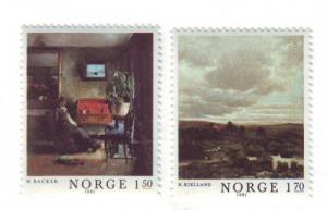 Norway Sc 792-3 1981 paintings stamps NH