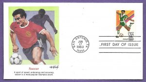 C104  1983 OLYMPICS AIRMAIL FIRST DAY, FLEETWOOD 28c  U/A , PRISTINE CONDITION