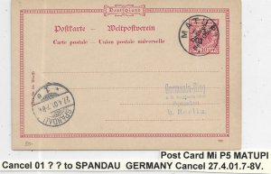 1901 Matupi, German New Guinea to Spandau, Germany (HS1151)