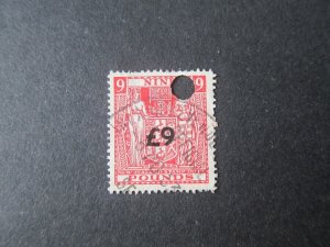 New Zealand 1939 Surcharged 9£ with Bold type on ARMS FU