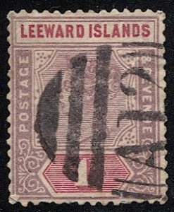 LEEWARD ISLANDS  1890 Sc 2  1d QV, Used VF,  A12 cancel (St. Kitts)