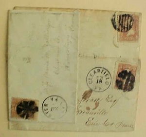 US #65   PENNSYLVANIA CLEARFIELD,CANONSBURG,LANCASTER 3 COVERS
