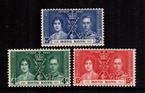 Hong Kong 151 - 153 MH cat $27.00