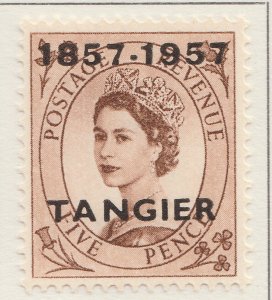 1957 BRITISH MOROCCO TANGIER WMK ST Edward's Crown 5d MH* Stamp A30P5F40721-