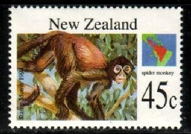 Spider Monkey, New Zealand stamp SC#1228 MNH