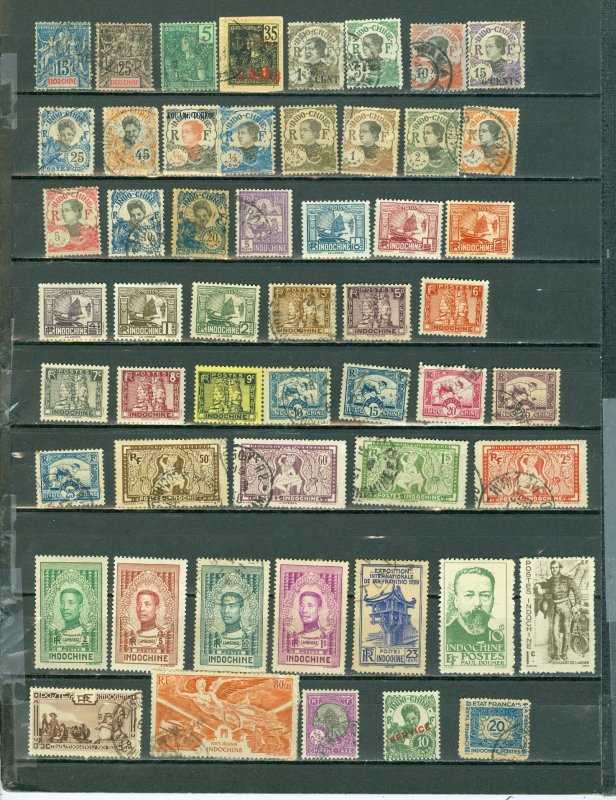 INDO-CHINA EARLY LOT of (50+) MOSTLY USED