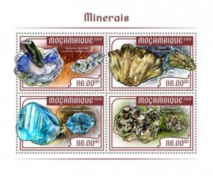 Mozambique - 2018 Minerals, Neptunite, Millerite - 4 Stamp Sheet - MOZ18208a2