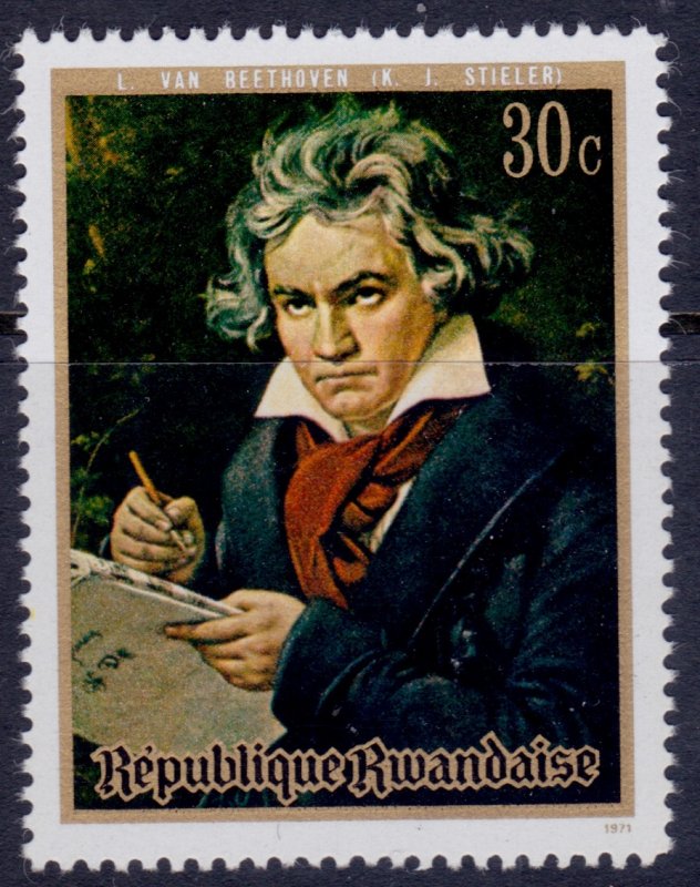 Rwanda, 200 year Anniversary of Ludwig von Beethoven, 30c, MNH**