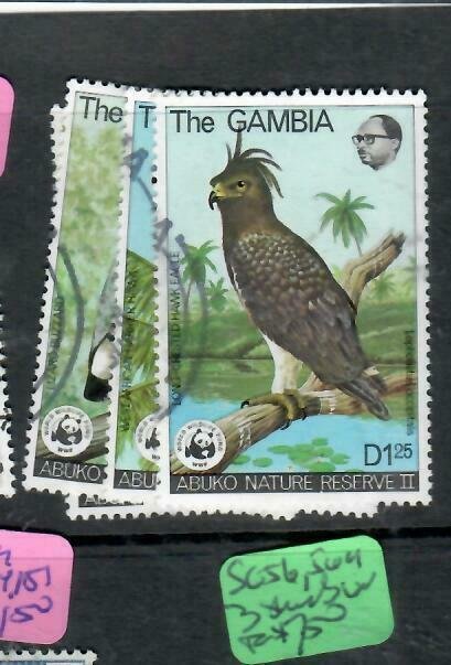 GAMBIA (P1412B)  BIRDS WORLD WILDLIFE FUND WWF SC 381-4   VFU