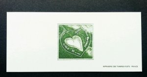 *FREE SHIP France Valentines Day 2002 I Love You Heart (Imperf Proof) MNH *rare