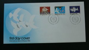 bird dove international year of peace FDC 1986 Singapore 96663